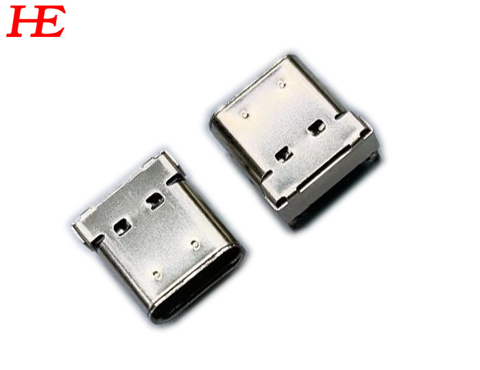 USB C/F 板上 CL1.75 H3.45 腳長1.2 黑LCP外殼不銹鋼鍍鎳端子G/F 卷裝