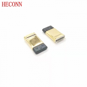 USB TYPE CM夾板0.8拉伸款 白LCP 外殼不銹鋼鍍金 端子鍍金2u